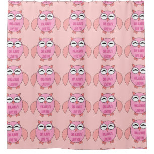 Cute Love Message Owl Owl Shower Curtain