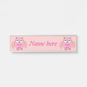Cute Love Message Owl Personalized Door Sign