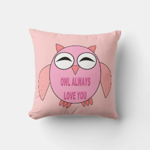 Cute Love Message Owl Pillow