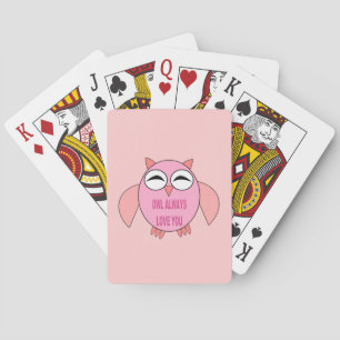 Cute Love Message Owl Playing cards