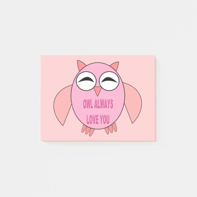 Cute Love Message Owl Post it notes Pad (Front)