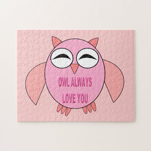 Cute Love Message Owl Puzzle (Horizontal)