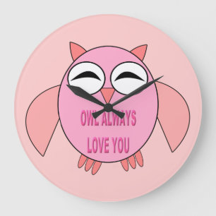 Cute Love Message Owl Wall Clock