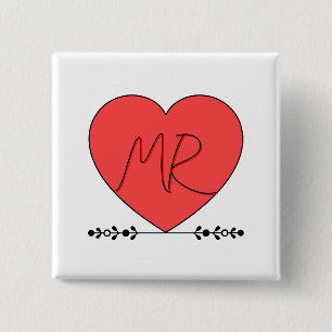 Cute Love MR 2 Inch Square Button