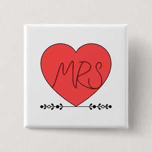 Cute Love MRS 2 Inch Square Button