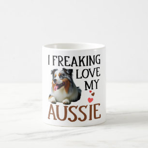 Cute Love My Aussie Dog Coffee Mug