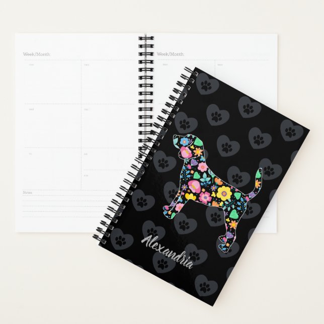 Cute Love My Beagle Floral Design Planner (Display)