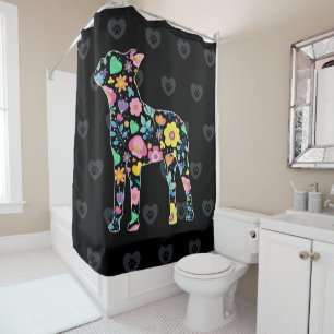 Cute Love My Boston Terrier floral design