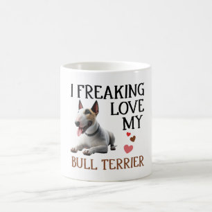 Cute Love My Bull Terrier Dog Coffee Mug