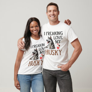 Cute Love My Husky Dog T-Shirt