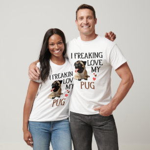 Cute Love My Pug Dog T-Shirt
