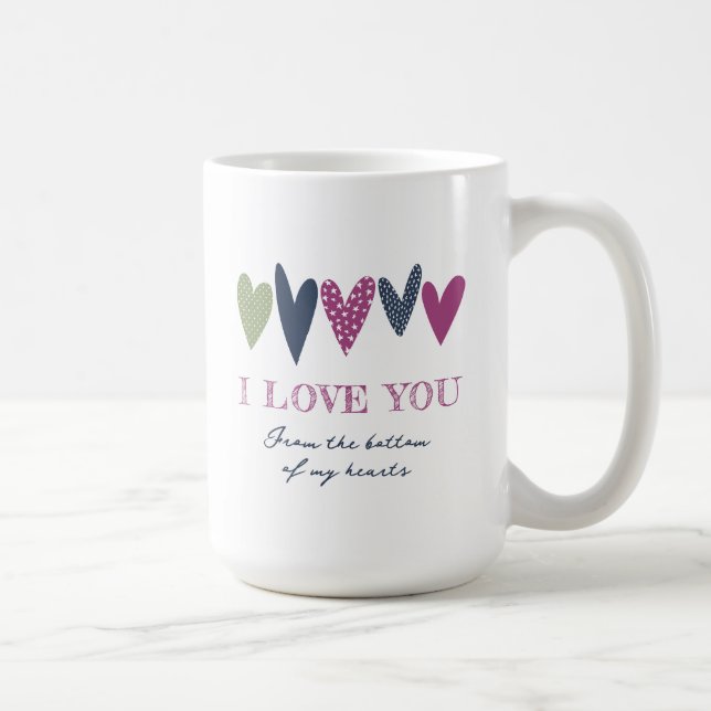 Cute Love Name Hearts Avocado Navy Coffee Mug (Right)
