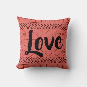 Cute Love Pattern Coral Throw Pillow