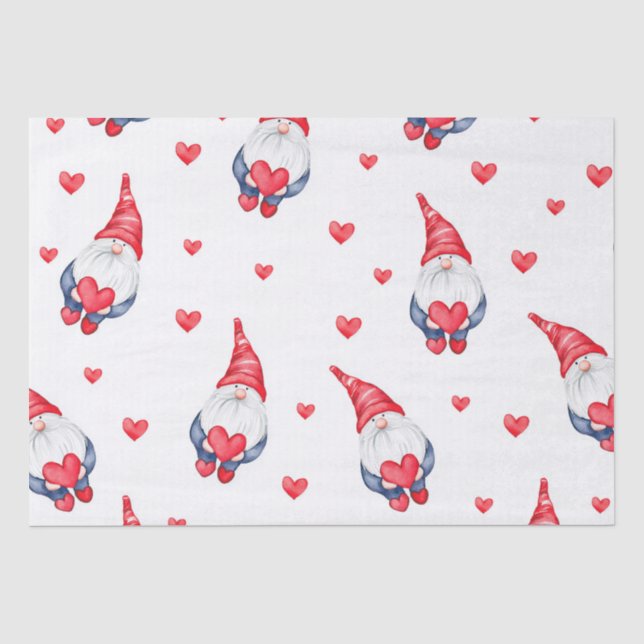 cute love pattern with gnomes and hearts  tissue paper (Front)