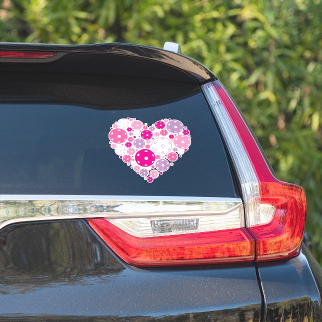 Cute Love pickleball auto autocollant (Côté voiture)