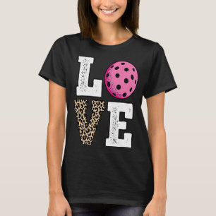 Cute Love Pickleball Player Leopard Print Pickle B T-Shirt