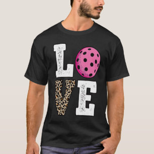 Cute Love Pickleball Player Leopard Print Pickle B T-Shirt