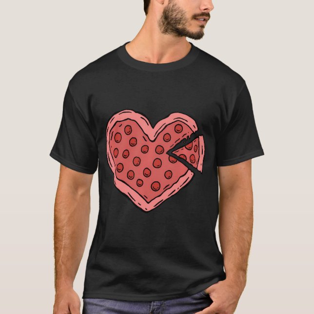 Cute Love Pizza Valentines Day T-Shirt (Front)