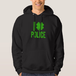 Cute Love Police Shamrock Irish Happy St Patricks Hoodie