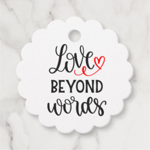 Cute Love Quote Black White Wedding Bridal Shower Favour Tags