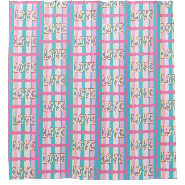 Cute Love Quote Pastel Pink Yellow Blue Pattern (Front)