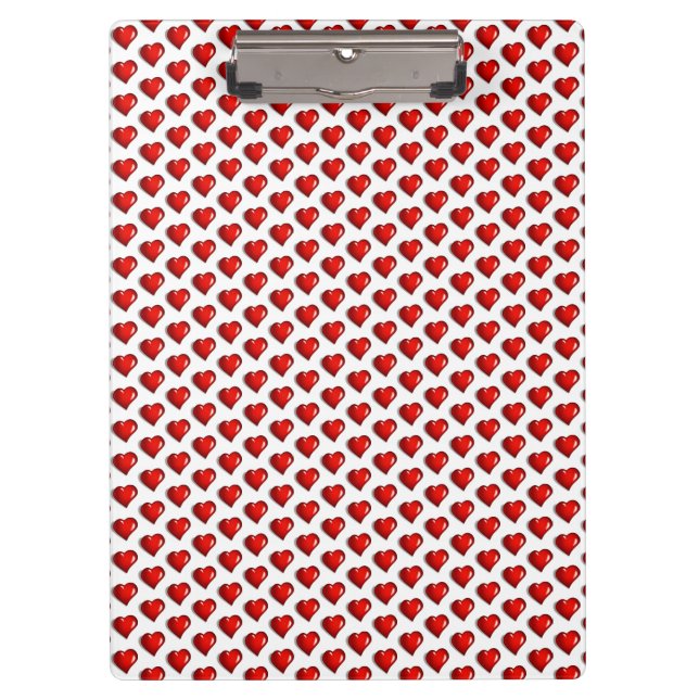 Cute Love Red Hearts Clipboard  (Front)