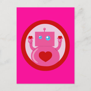 Cute Love Robot Postcard