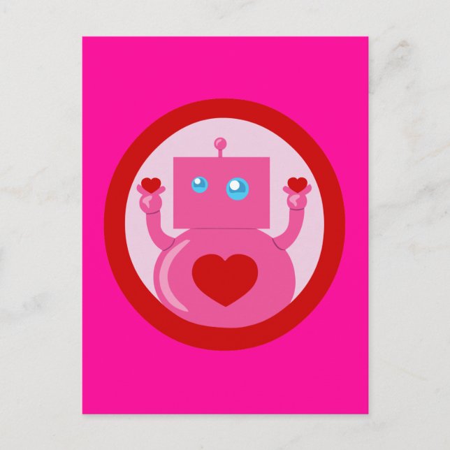 Cute Love Robot Postcard (Front)
