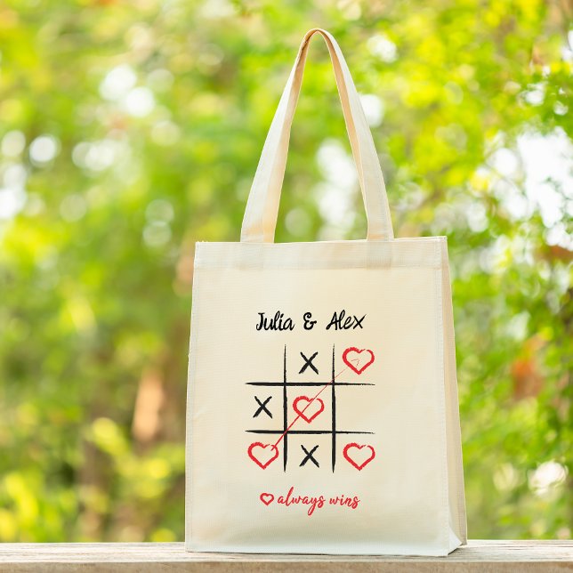 Cute Love Tic-Tac-Toe Tote Bag Gift (Creator Uploaded)