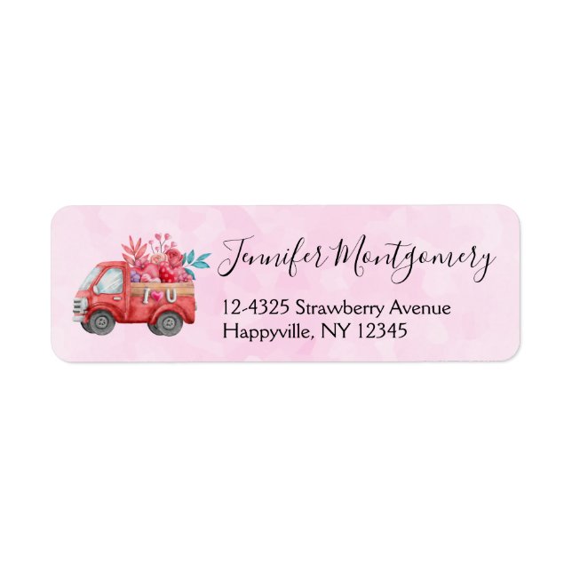 Cute Love truck on Pink Background (Front)