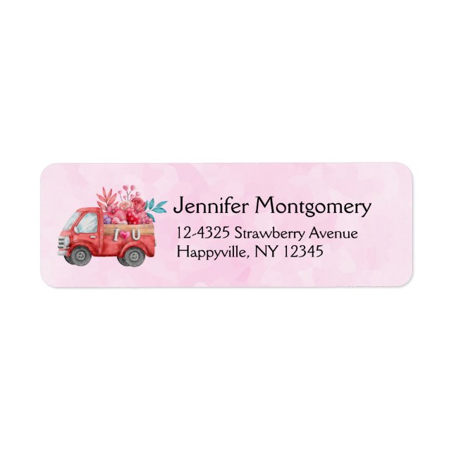 Cute Love Truck with Heart Cargo Watercolor (Front)