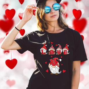 Cute  "Love U" Gnome Lettering   Valentine's Day T-Shirt