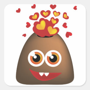 Cute Love Volcano Square Sticker