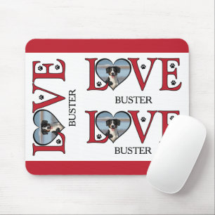 Cute Love Words with Dogs Photo Mouse Pad