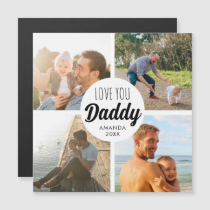 Cute Love You 'Daddy' Custom Photo Collage Magnetic Invitation