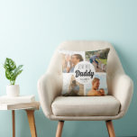 Cute Love You 'Daddy' Custom Photo Collage  Throw Pillow<br><div class="desc">Cute Love You 'Daddy' Custom Photo Collage Cushion</div>