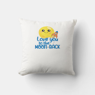 Cute Love You To The Moon And Back Rocket Space Wh Throw Pillow