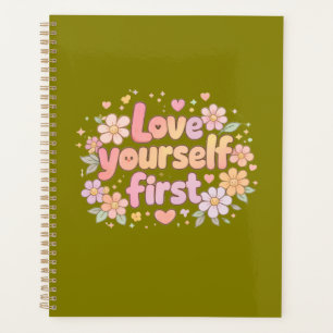 Cute Love Yourself Floral Quote Design Gift Bag Planner