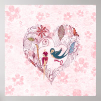 Cute loveable birds with the key to the locket