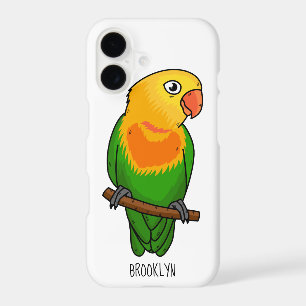 Cute lovebird cartoon parrot