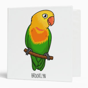 Cute lovebird cartoon parrot binder