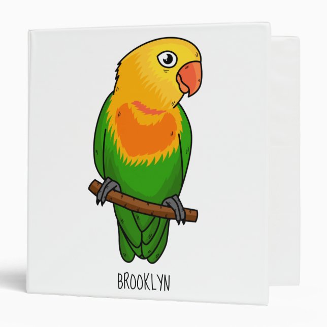 Cute lovebird cartoon parrot binder (Front/Inside)