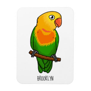 Cute lovebird cartoon parrot magnet