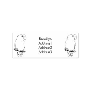 Cute lovebird cartoon parrot rubber stamp