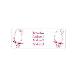 Cute lovebird cartoon parrot self-inking stamp
