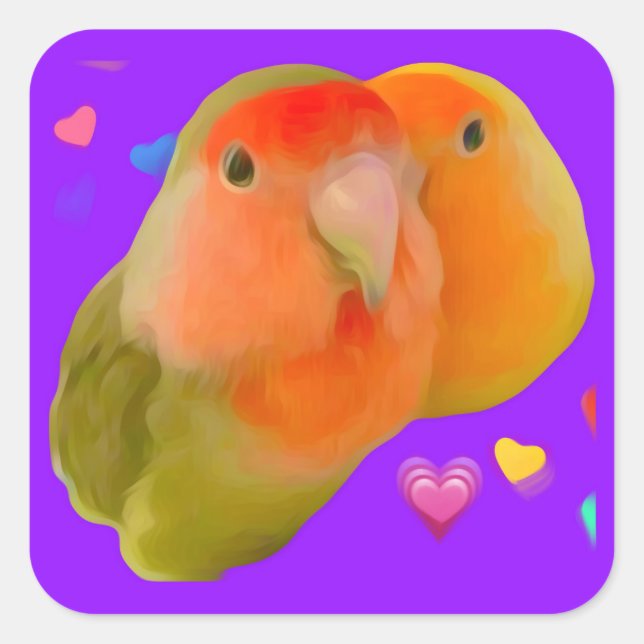Cute lovebird stickers (Front)
