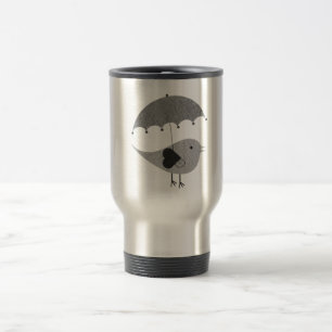 Cute Lovebird with Umbrella Travel Mug