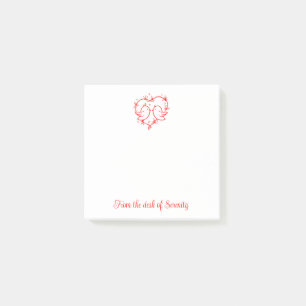 Cute Lovebirds Boho Romantic Red Heart  Post-it Notes