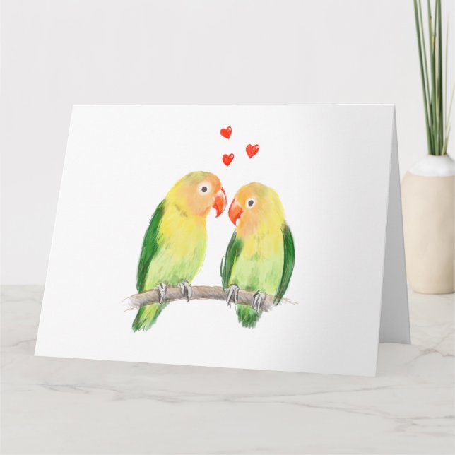 Cute lovebirds card (Front)