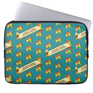 Cute Lovebirds Fischer's Lovebird Latin Retro Art Laptop Sleeve